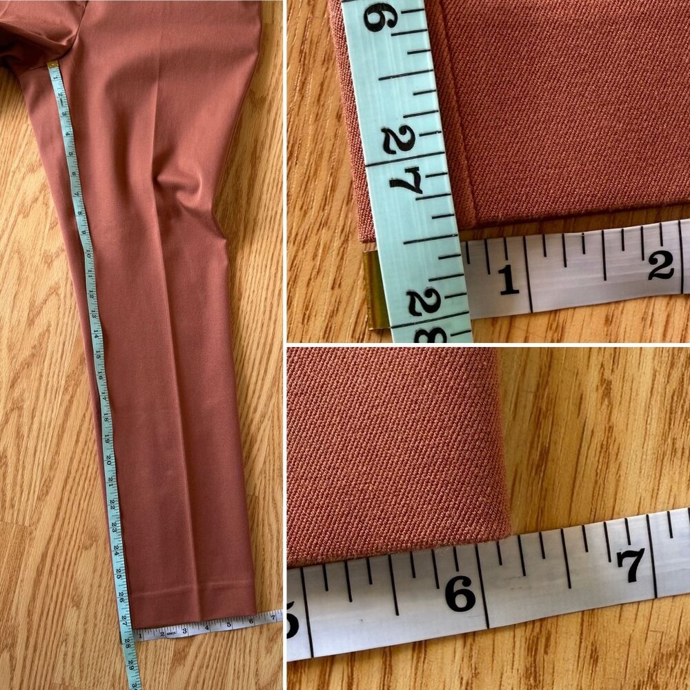 Loft Outlet Pants Size 10 Brick Red Skinny Ankle Stretch Cotton Blend Neutral - Picture 7 of 9